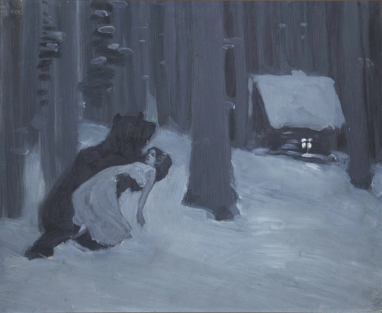 Konstantin Korovin - Il sogno di Tatiana. Illustrazione per il romanzo in versi Eugenio Onegin di A. Pushkin